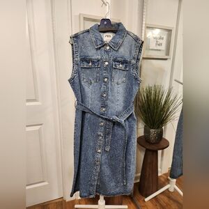 Zara Blue Denim Sleeveless Dress